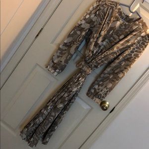 Women’s flowy long sleeve ankle dress